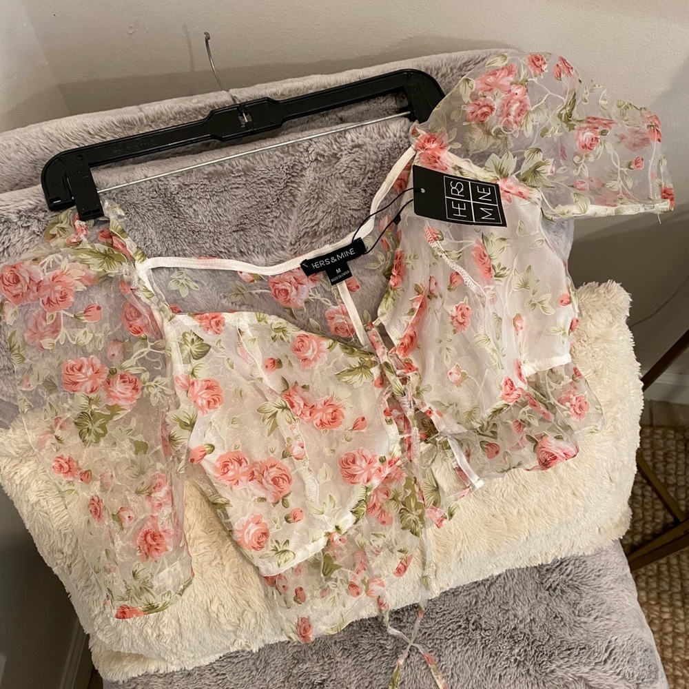 Mesh Flower Blouse